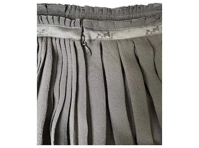 Falda plisada Hermès de seda negra Negro - vista 7