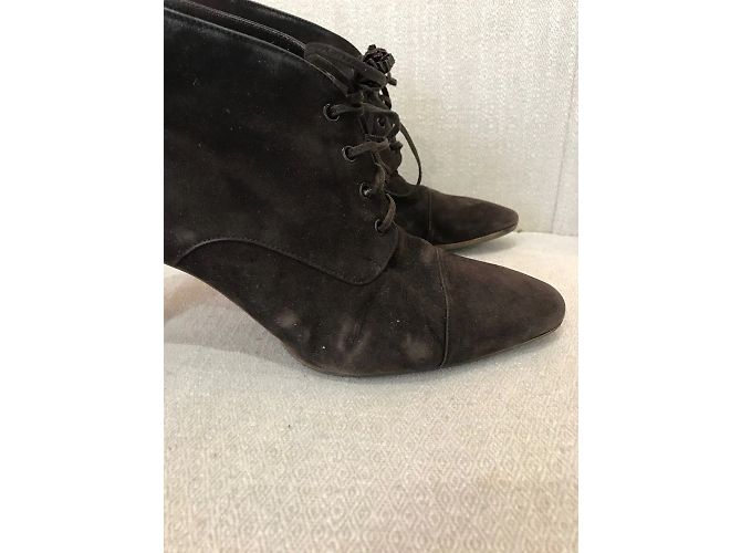 Botines CHANEL T.EU 37.5 de ante Castaño - vista 2