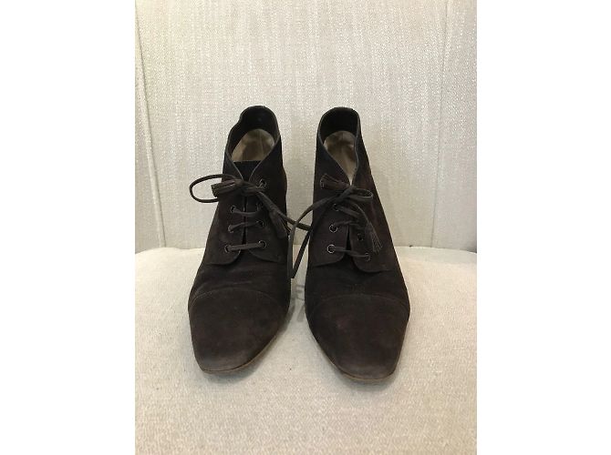 Botines CHANEL T.EU 37.5 de ante Castaño - vista 3