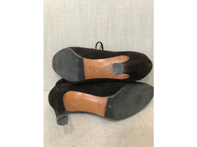 Botines CHANEL T.EU 37.5 de ante Castaño - vista 7