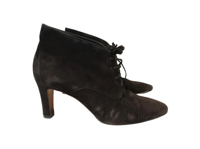 Botines CHANEL T.EU 37.5 de ante Castaño - vista 9