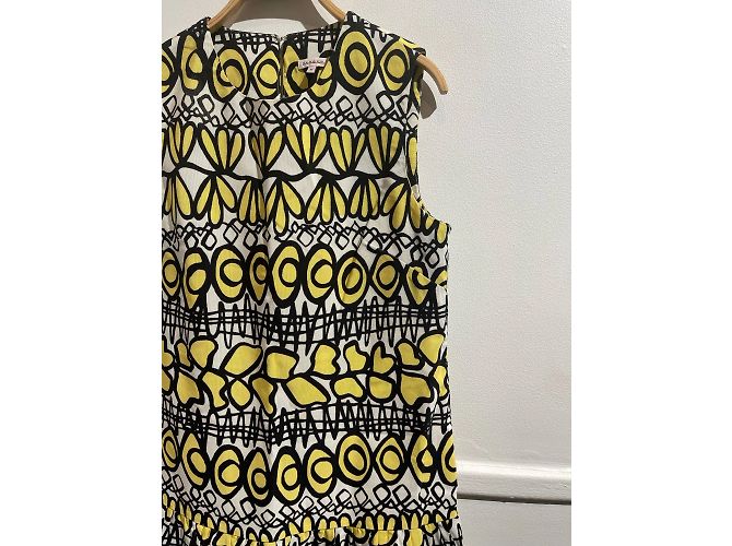 Vestidos PAROSH T.Internacional M Algodón Amarillo - vista 2