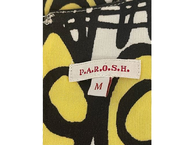 Vestidos PAROSH T.Internacional M Algodón Amarillo - vista 4