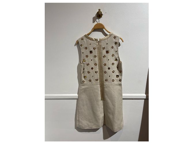 Chloé CHLOE Kleider T.FR 38 Leinen Beige - Ansicht 3