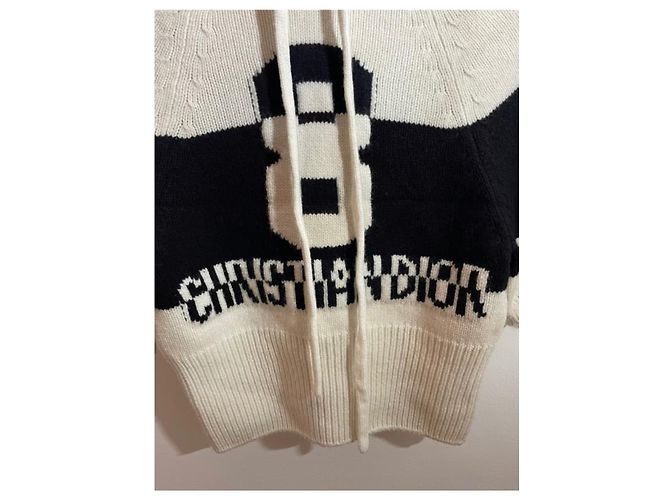 Christian Dior Kapuzenpullover aus Kaschmir Ecru Aus weiß - Ansicht 2