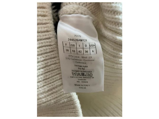 Christian Dior Kapuzenpullover aus Kaschmir Ecru Aus weiß - Ansicht 6
