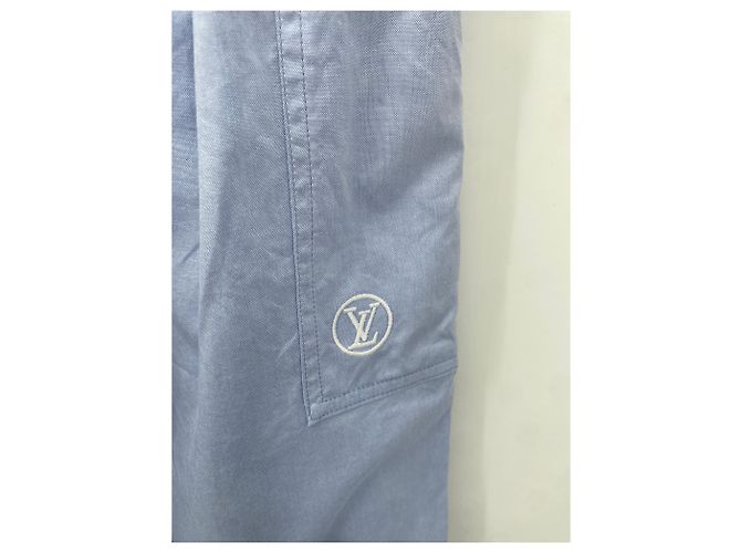 Pantalones Louis Vuitton T.FR 38 Algodón Azul - vista 3