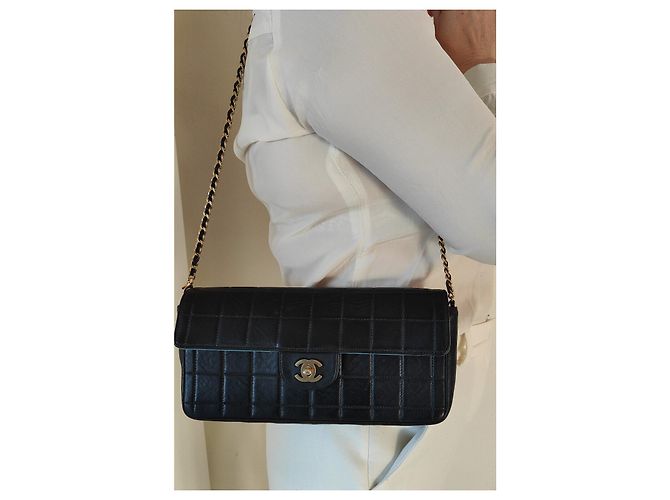 Chanel Borsa con barretta di cioccolato East West Blu navy - vista 16