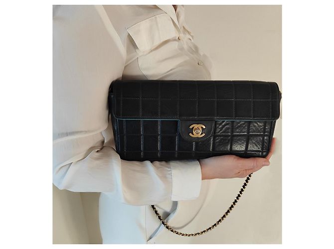 Chanel Borsa con barretta di cioccolato East West Blu navy - vista 17