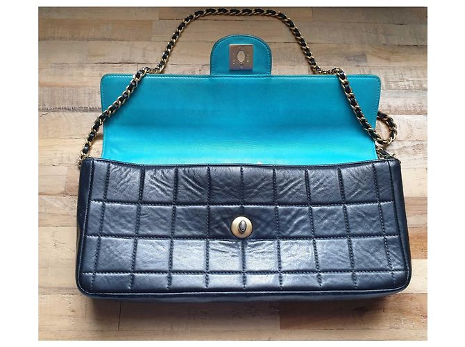 Chanel Borsa con barretta di cioccolato East West Blu navy - vista 8
