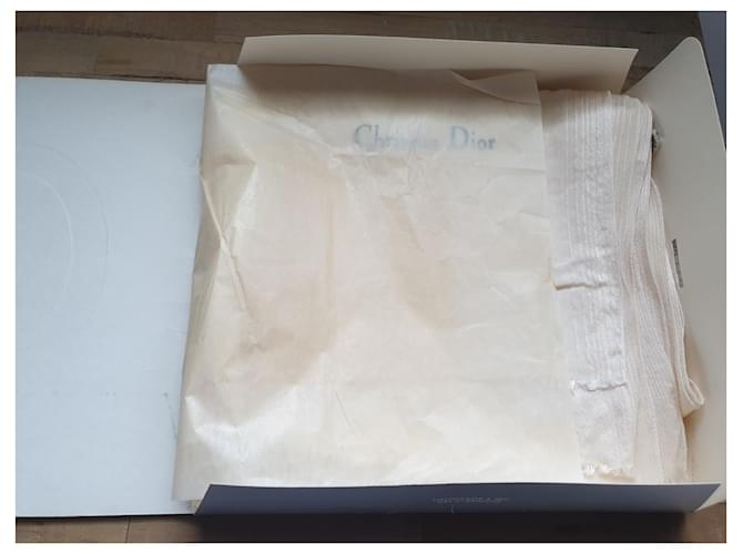 Dior weißer Seidenschal Creme - Ansicht 10