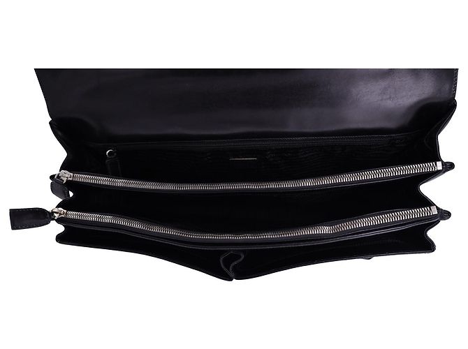Borsa Prada Vitello Grande in Pelle Nera - vista 7