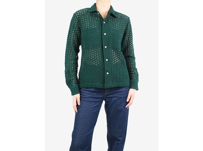 Johnnie Boden Camisa abotonada textura verde - talla XS/S - view 2