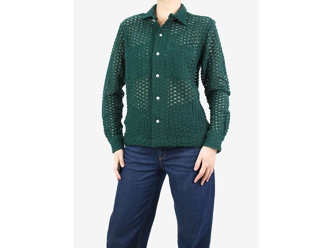 Johnnie Boden Camisa abotonada textura verde - talla XS/S - view 4