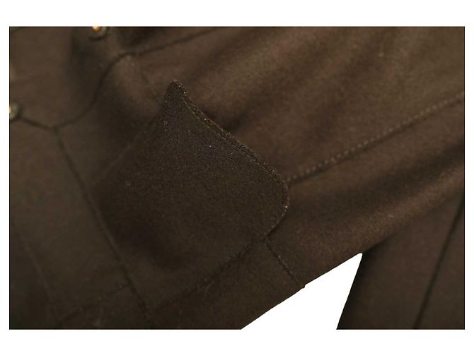 Miu Miu Cappotto al ginocchio con scollo a V in lana nera e lunghezza al ginocchio 44 Nero - vista 7