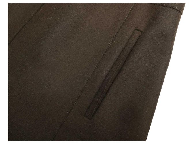 Miu Miu Cappotto al ginocchio con scollo a V in lana nera e lunghezza al ginocchio 44 Nero - vista 8