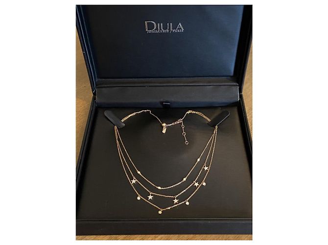 Djula Choker catene con stella triplo diamante D'oro - vista 5