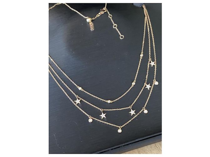 Djula Choker catene con stella triplo diamante D'oro - vista 8