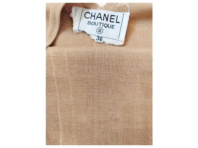Canotta Chanel in seta beige - vista 4