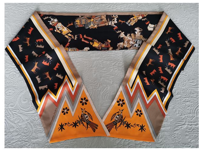 Hermès Sciarpa Hermes in maxi twilly "Kachinas" in seta Multicolore - vista 2