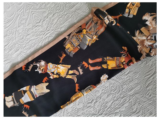 Hermès Sciarpa Hermes in maxi twilly "Kachinas" in seta Multicolore - vista 6