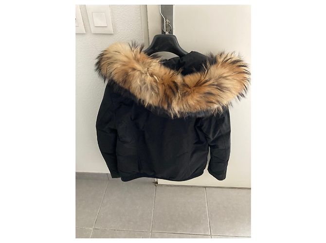 Woolrich Jacke Schwarz mit Fellkapuze Größe M - Ansicht 2