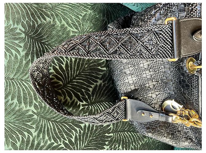Borsa Lady Dior Dior in pelle di agnello nera intrecciata Nero - vista 11