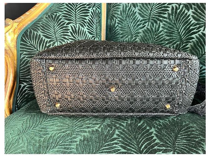 Borsa Lady Dior Dior in pelle di agnello nera intrecciata Nero - vista 5