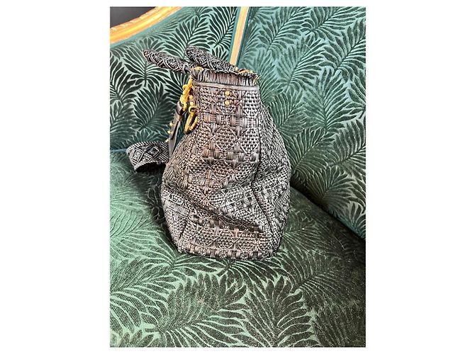 Borsa Lady Dior Dior in pelle di agnello nera intrecciata Nero - vista 6