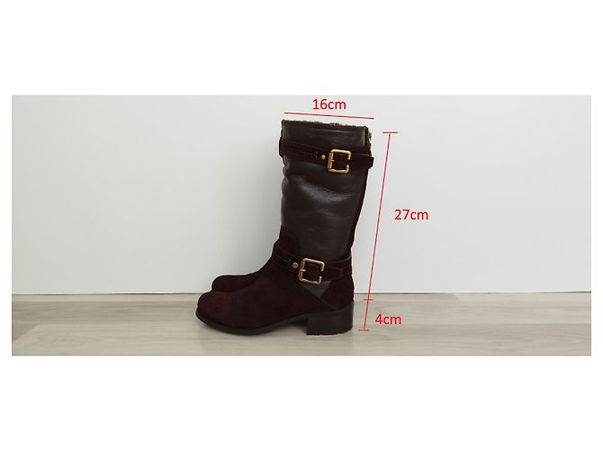 Botas Christian Dior de ante marrón Castaño - vista 12