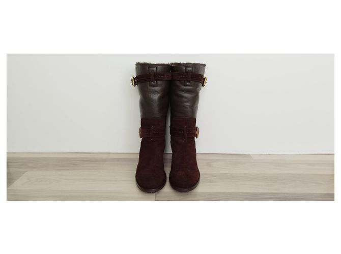 Botas Christian Dior de ante marrón Castaño - vista 3