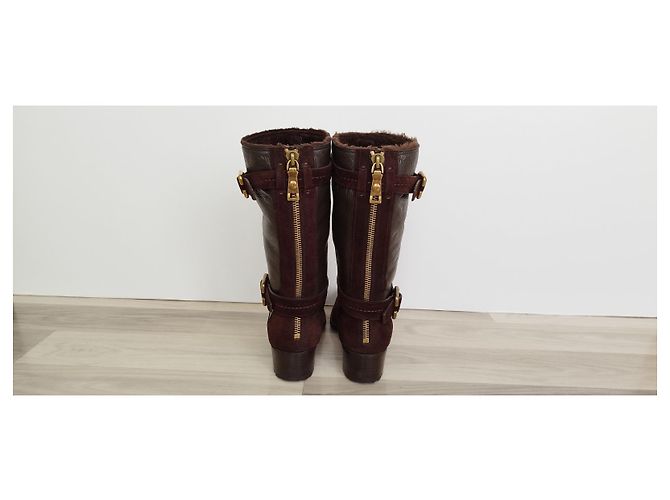 Botas Christian Dior de ante marrón Castaño - vista 4