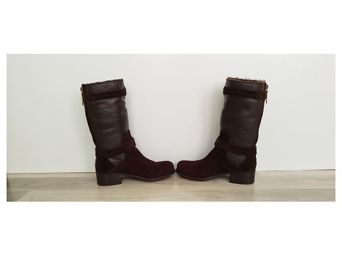 Botas Christian Dior de ante marrón Castaño - vista 5