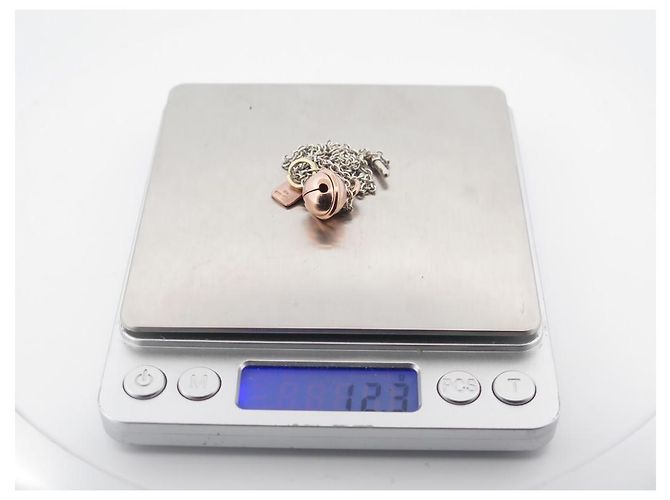 COLLANA IN ARGENTO DODO POMELLATO ESSENZIALE 2 CIONDOLO CAMPANELLA TAG DODO ORO ROSA 9K - vista 5