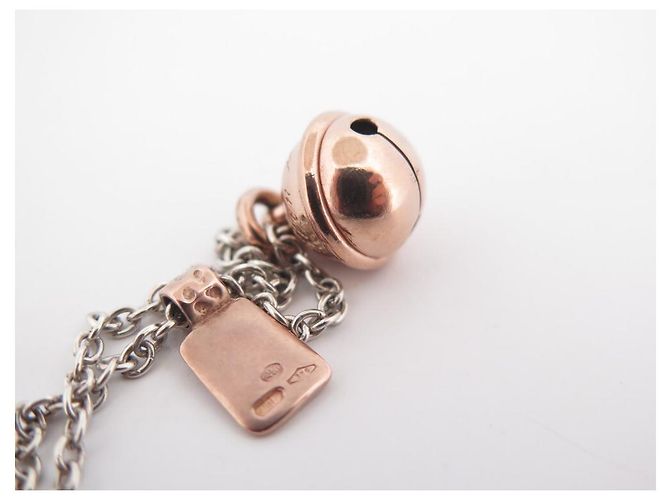 COLLANA IN ARGENTO DODO POMELLATO ESSENZIALE 2 CIONDOLO CAMPANELLA TAG DODO ORO ROSA 9K - vista 9