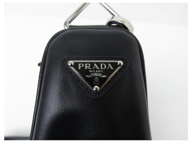 NUOVA BORSA PRADA TRIANGLE BORSA MULTITASCHE 2VH155 BORSA A MANO IN PELLE NERA - vista 12