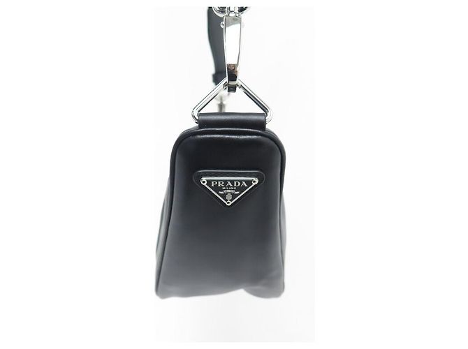 NUOVA BORSA PRADA TRIANGLE BORSA MULTITASCHE 2VH155 BORSA A MANO IN PELLE NERA - vista 3