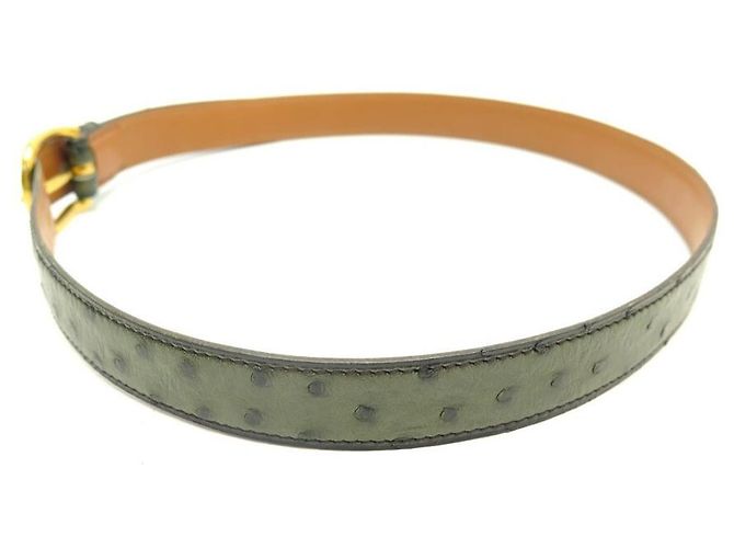 Hermès VINTAGE HERMES GÜRTEL AUS GRÜNEM STRAUSSENLEDER T 67 75 GRÜNER STRASSLEDERGÜRTEL - Ansicht 2