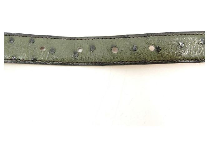 Hermès VINTAGE HERMES GÜRTEL AUS GRÜNEM STRAUSSENLEDER T 67 75 GRÜNER STRASSLEDERGÜRTEL - Ansicht 5