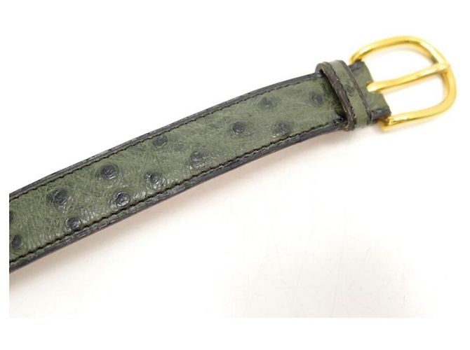 Hermès VINTAGE HERMES GÜRTEL AUS GRÜNEM STRAUSSENLEDER T 67 75 GRÜNER STRASSLEDERGÜRTEL - Ansicht 6