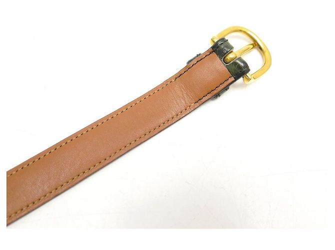 Hermès VINTAGE HERMES GÜRTEL AUS GRÜNEM STRAUSSENLEDER T 67 75 GRÜNER STRASSLEDERGÜRTEL - Ansicht 7
