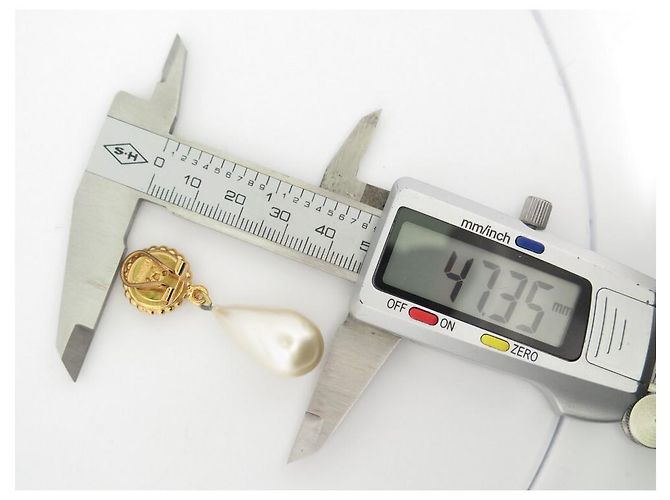 VINTAGE CHANEL CLOVER & ANHÄNGER PERLENOHRRINGE GOLDENE OHRRINGE - Ansicht 7