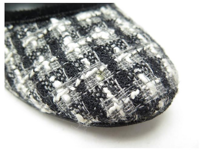 CHANEL SCHUHE PUMPEN 39 AUS GRAUEM TWEED-CANVAS + GRAUER SCHUHBOX - Ansicht 8