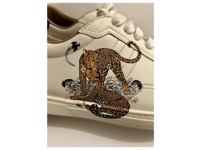 Sneakers Hermès Quicker in pelle bianca Bianco - vista 4