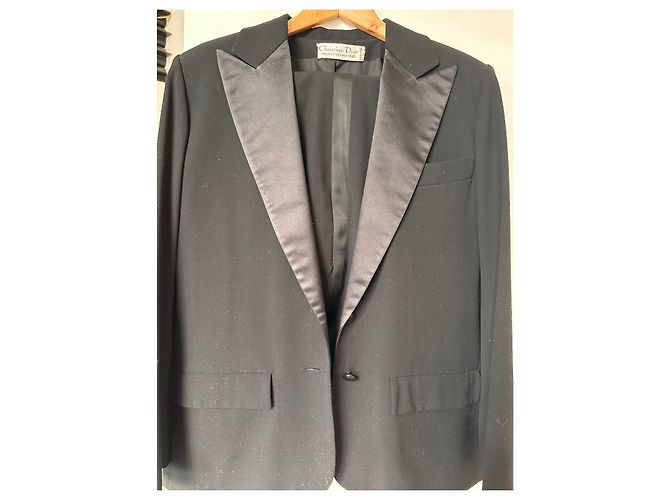 Christian Dior Black Wool Tuxedo Pleated Jacket and Pants - view 13