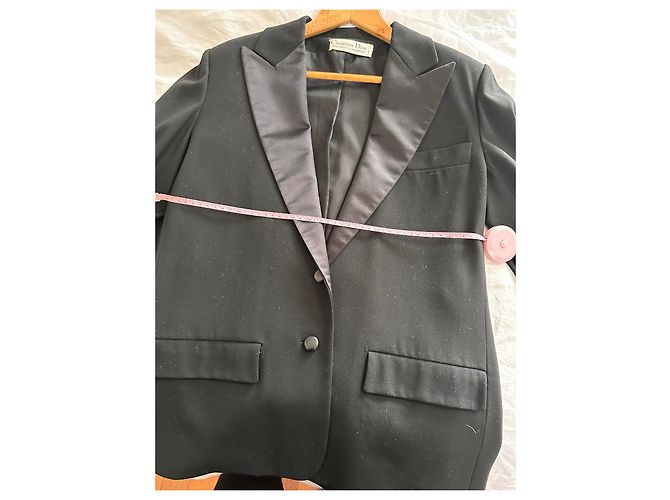 Christian Dior Black Wool Tuxedo Pleated Jacket and Pants - view 3