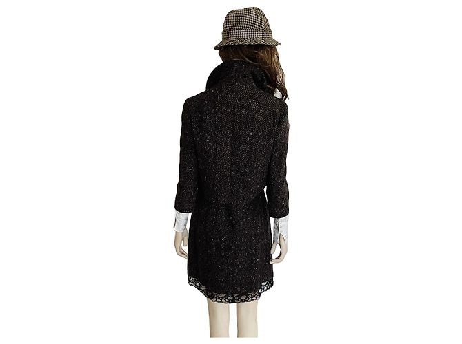 Completo gonna e giacca Dolce & Gabbana in lana nero e marrone Marrone chiaro Marrone scuro - vista 6