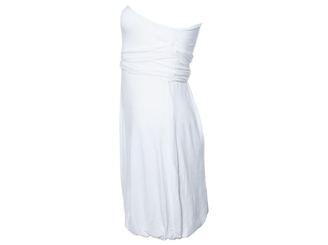 Pinko, drapiertes Kleid mit einer Schulter Weiß - Ansicht 2
