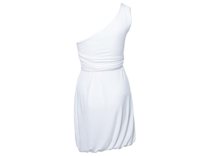 Pinko, drapiertes Kleid mit einer Schulter Weiß - Ansicht 3