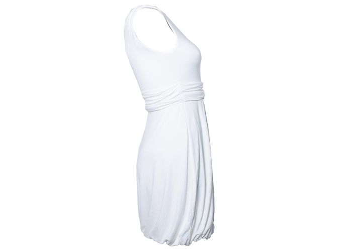 Pinko, drapiertes Kleid mit einer Schulter Weiß - Ansicht 4